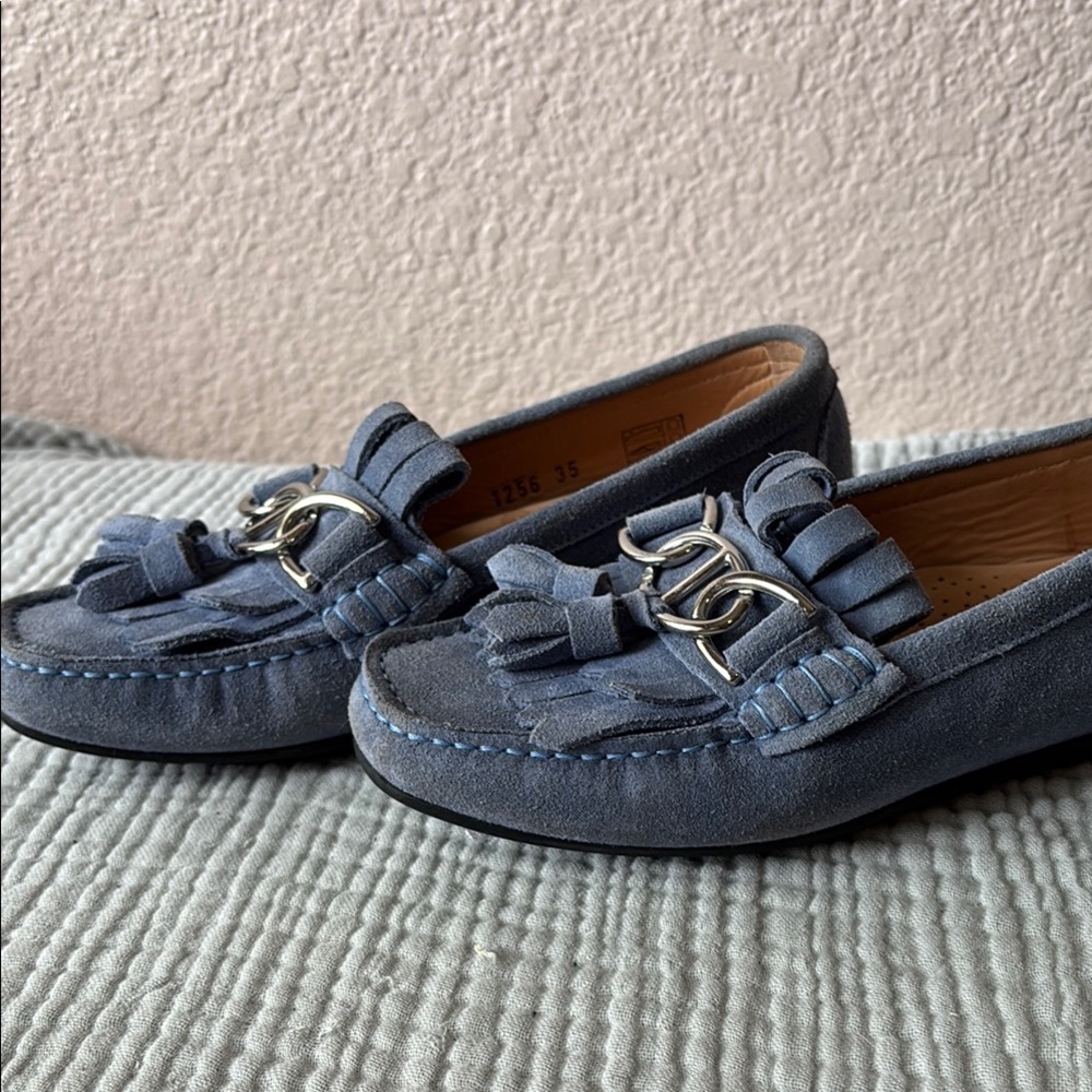 Venezia Women's Tassel Loafers in Soft Blue - Picture 6 of 7